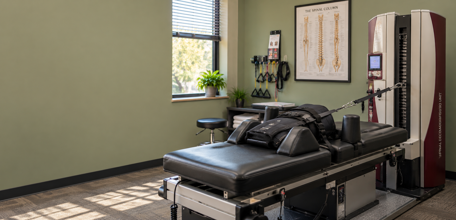 Patient receiving spinal decompression therapy