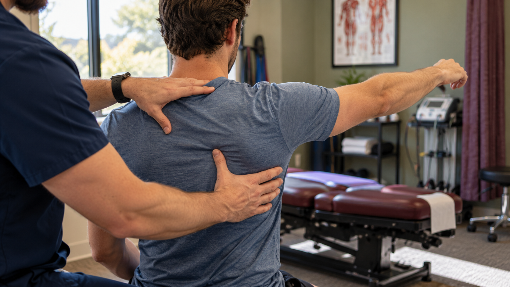 Treatment area at a chiropractic and recovery clinic